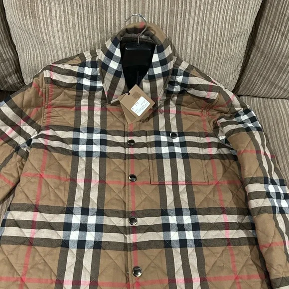 Burberry Brown Checkered Shirt Jacket